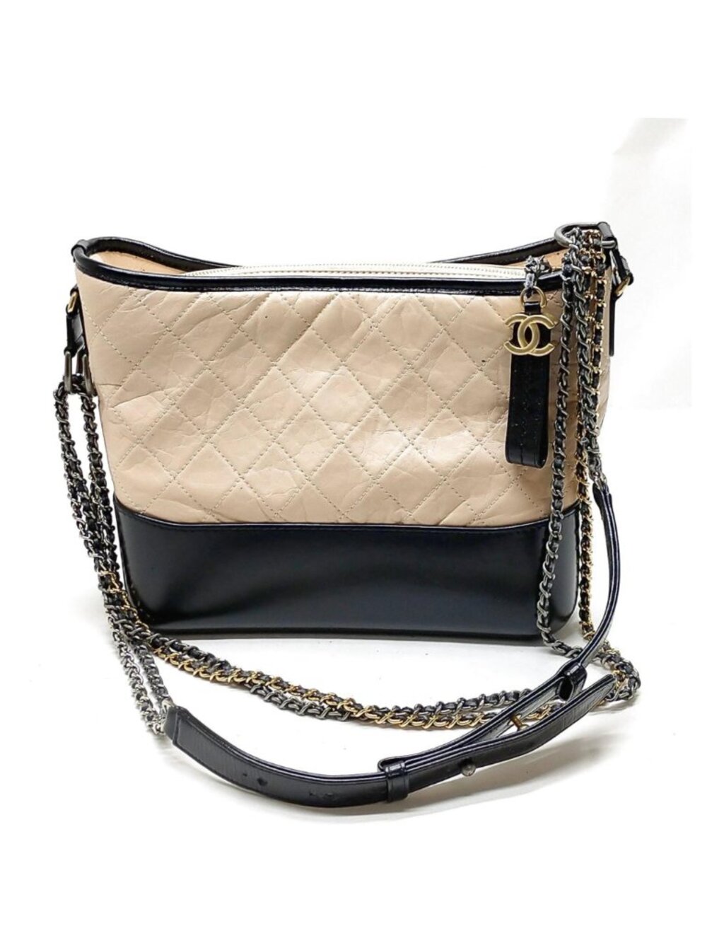 Authentic Chanel Gabrielle Hobo Bag Quilted Leather Chain Crossbody - Picture 2 of 16